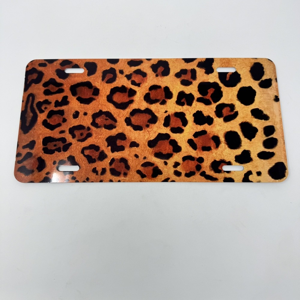 Leopard Print License Plate Blank Ready For Personalization 6"x12"